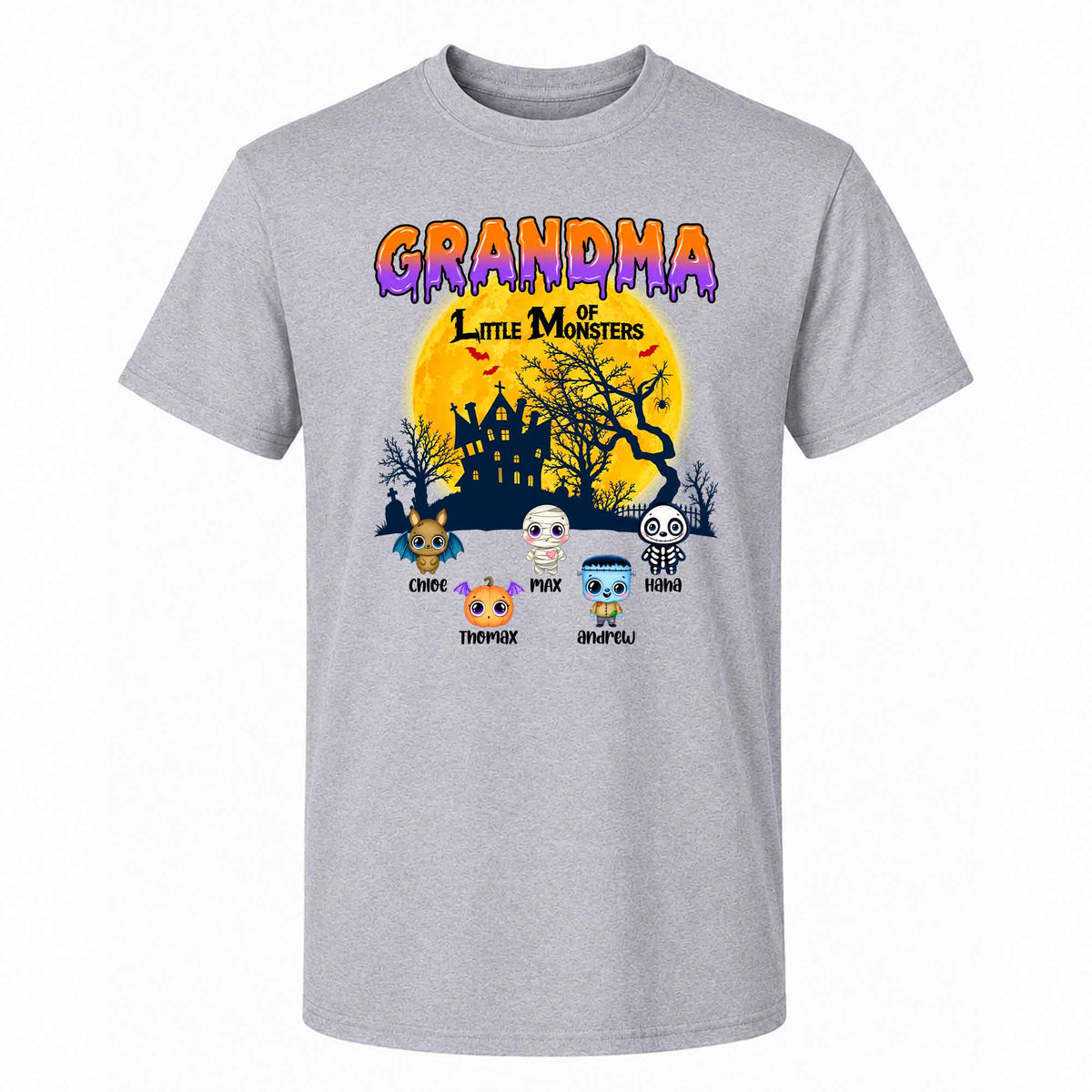 Personalized Grandma Monster Halloween Sweatshirt, Custom Characters & Names Halloween Family Gift