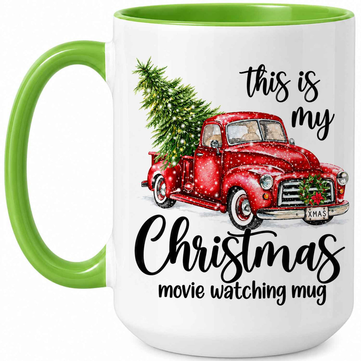 Christmas Movie Mug, Red Truck Christmas Tree Coffee Mug, Holiday Gift for Family