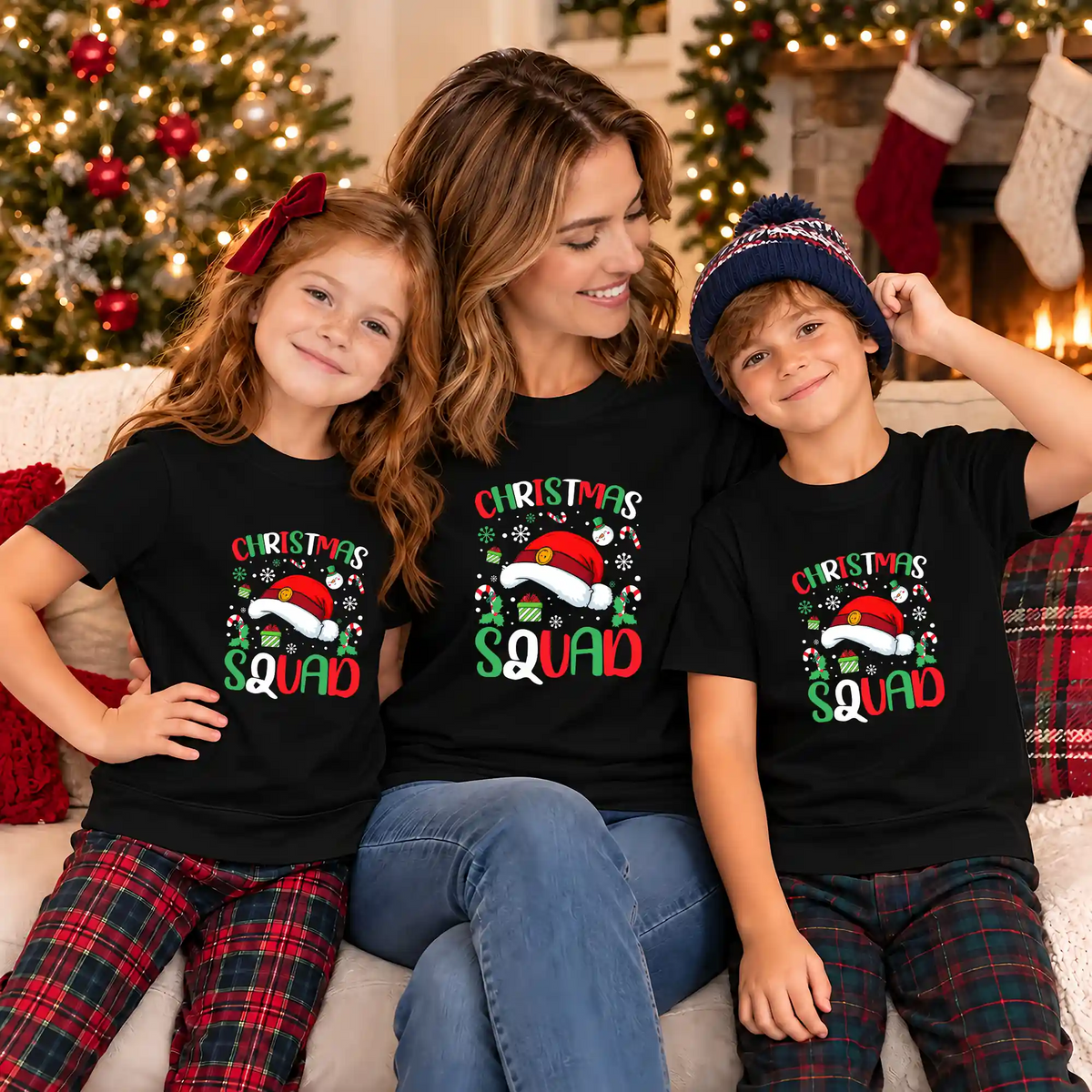 Christmas Squad Matching Family Shirts, Funny Christmas Graphic Tees, Holiday Gift for Family