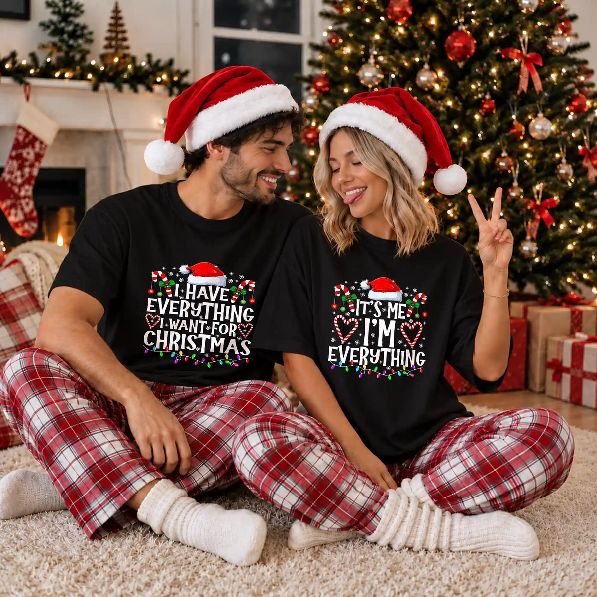 Funny Christmas Couple Shirts, It's Me I'm Everything Matching Holiday Shirts, Christmas Gift for Couples