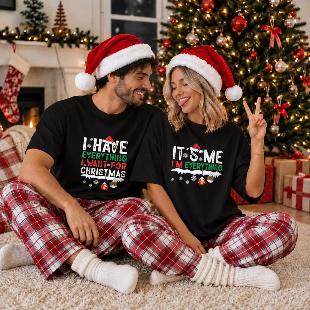Funny Christmas Couple Shirts, It's Me I'm Everything Matching Holiday Shirts, Christmas Gift for Couples