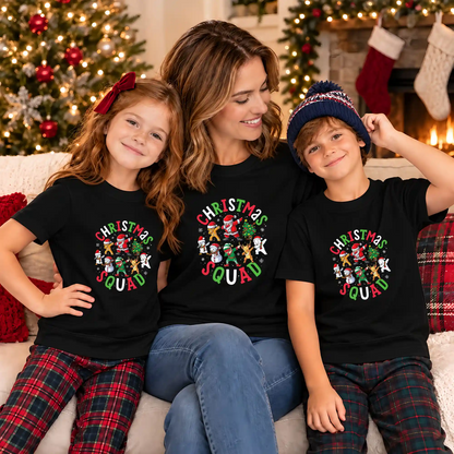 Christmas Squad Matching Family Shirts, Funny Christmas Graphic Tees, Holiday Gift for Family