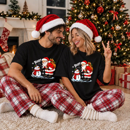 Santa Boop Reindeer Christmas Shirt, Funny Santa Claus Graphic Tee, Cute Holiday Christmas Gift