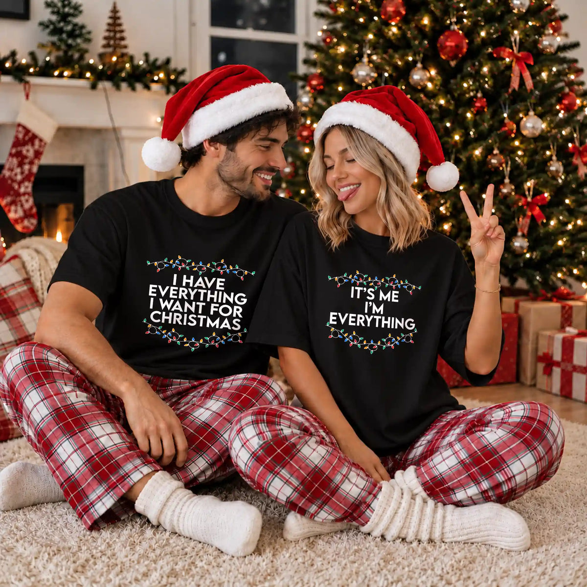 Funny Christmas Couple Shirts, It's Me I'm Everything Matching Holiday Shirts, Christmas Gift for Couples