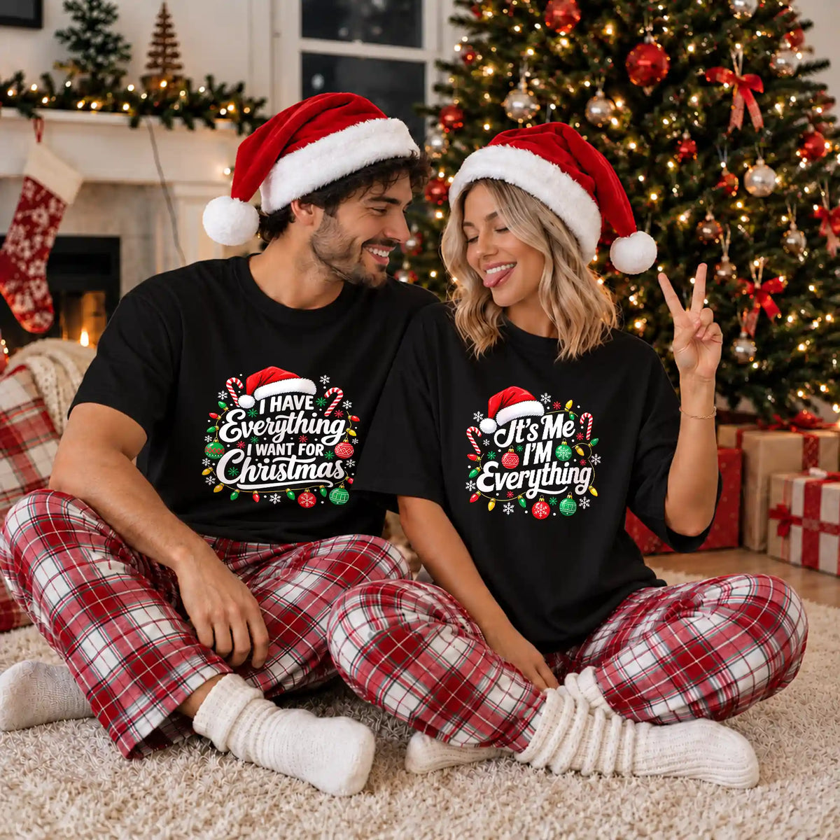 Funny Christmas Couple Shirts, It's Me I'm Everything Matching Holiday Shirts, Christmas Gift for Couples