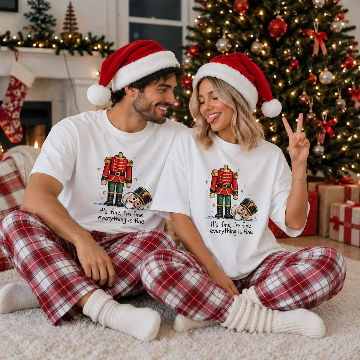 Funny Snowman Christmas Sweatshirt, Everything Is Fine Holiday Graphic Tee, Christmas Gift