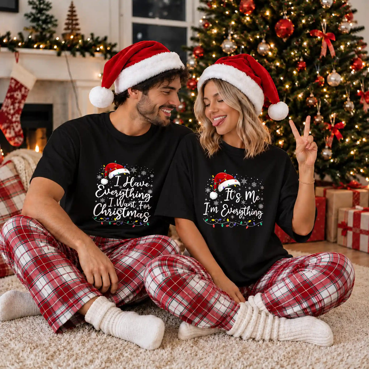 Funny Christmas Couple Shirts, It's Me I'm Everything Matching Holiday Shirts, Christmas Gift for Couples