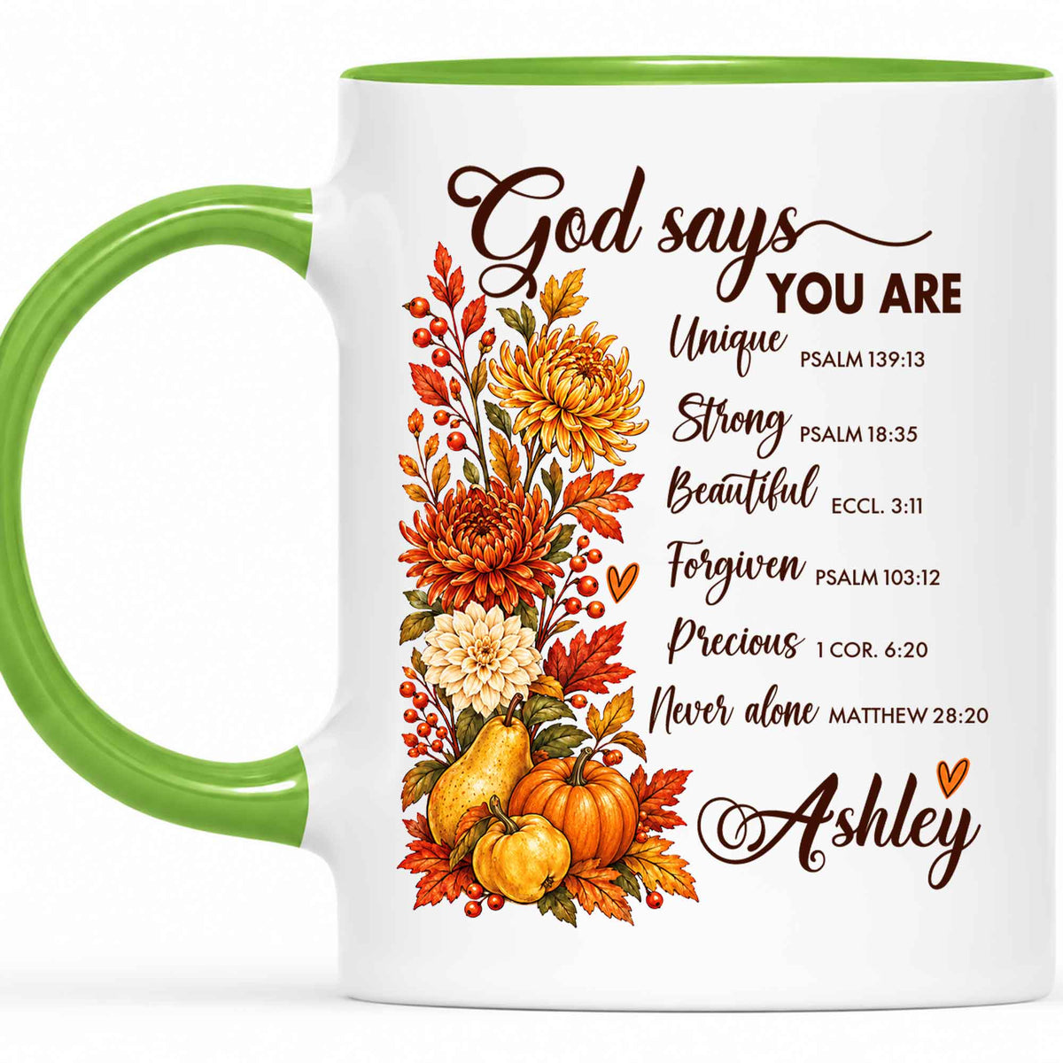 Personalized Thanksgiving Mug - God Says You Are Christian Coffee Cup - Fall Faith Gift for Friends, Self Gift