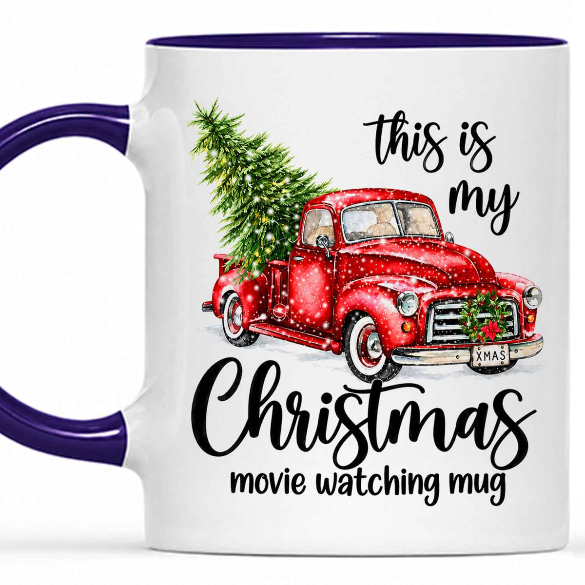 Christmas Movie Mug, Red Truck Christmas Tree Coffee Mug, Holiday Gift for Family