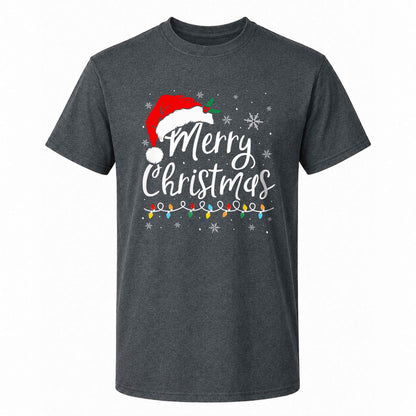 Matching Family Christmas Shirts, Merry Christmas Santa Hat Graphic Tees, Christmas Gift for Family