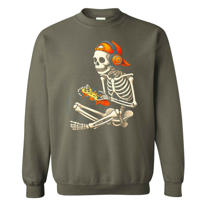 Skeleton Gamer Halloween Sweatshirt, Boys Pumpkin Gaming Shirt, Funny Halloween Gift