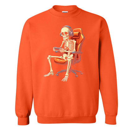 Skeleton Gamer Halloween Sweatshirt, Boys Pumpkin Gaming Shirt, Funny Halloween Gift