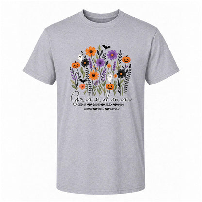 Personalized Halloween Grandma Shirt - Custom Name T-Shirt Sweatshirt - Gift for Family, Spooky Season Gift