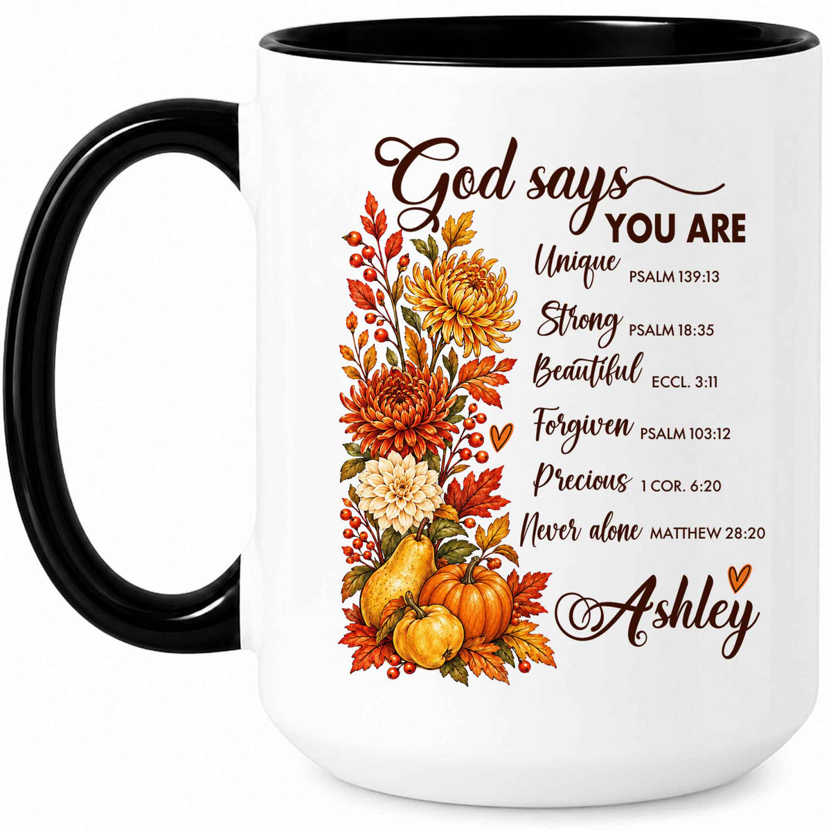 Personalized Thanksgiving Mug - God Says You Are Christian Coffee Cup - Fall Faith Gift for Friends, Self Gift