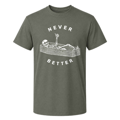 Funny Skeleton Coffee Halloween Sweatshirt, Never Better Graphic, Halloween Gift