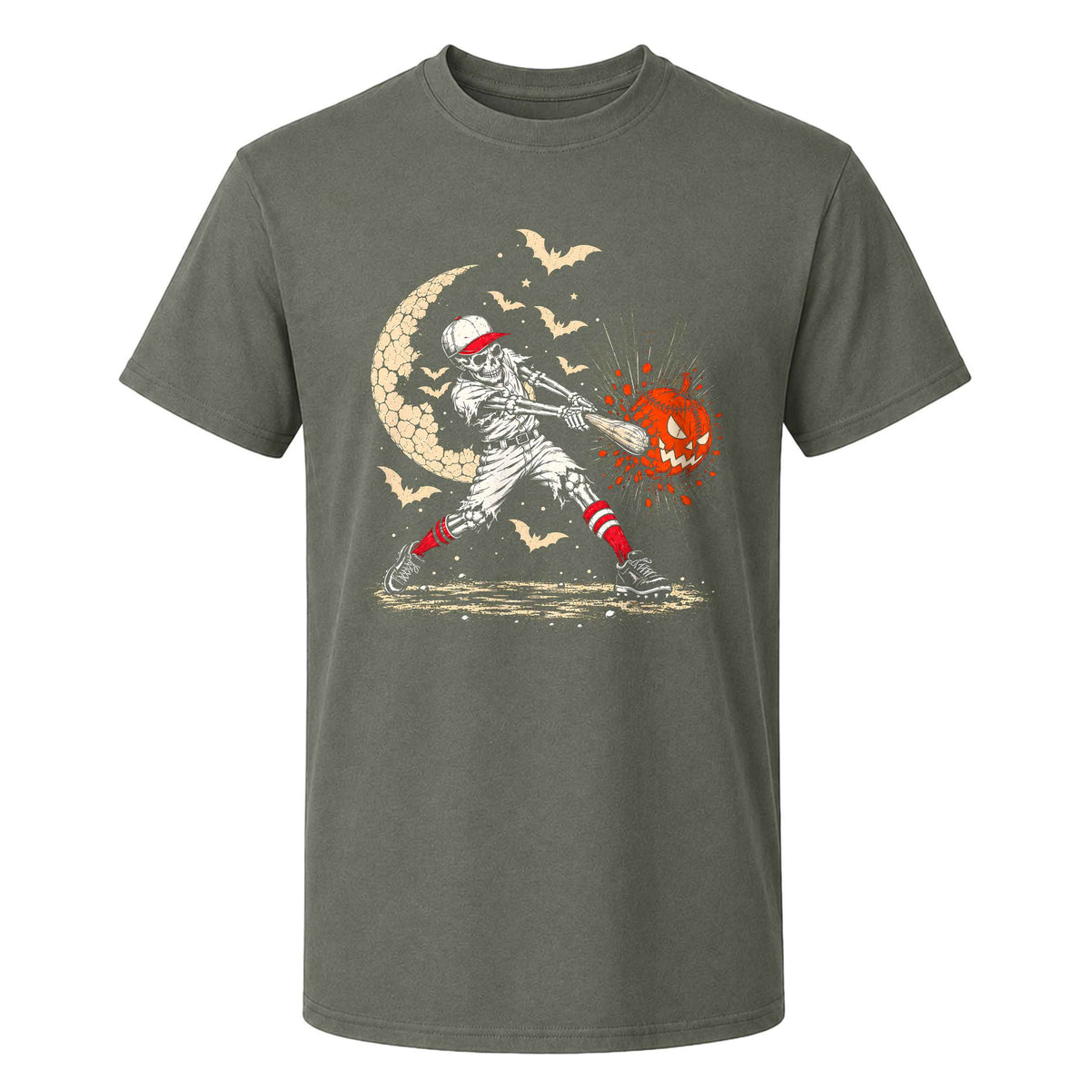 Baseball Skeleton Graphic Halloween Sweatshirt, Spooky Baseball Player Shirt, Funny Halloween Gift