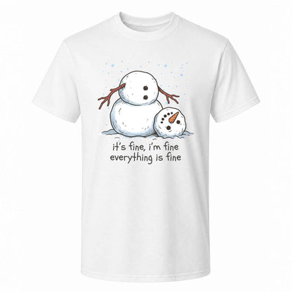 Funny Snowman Christmas Sweatshirt, Everything Is Fine Holiday Graphic Tee, Christmas Gift