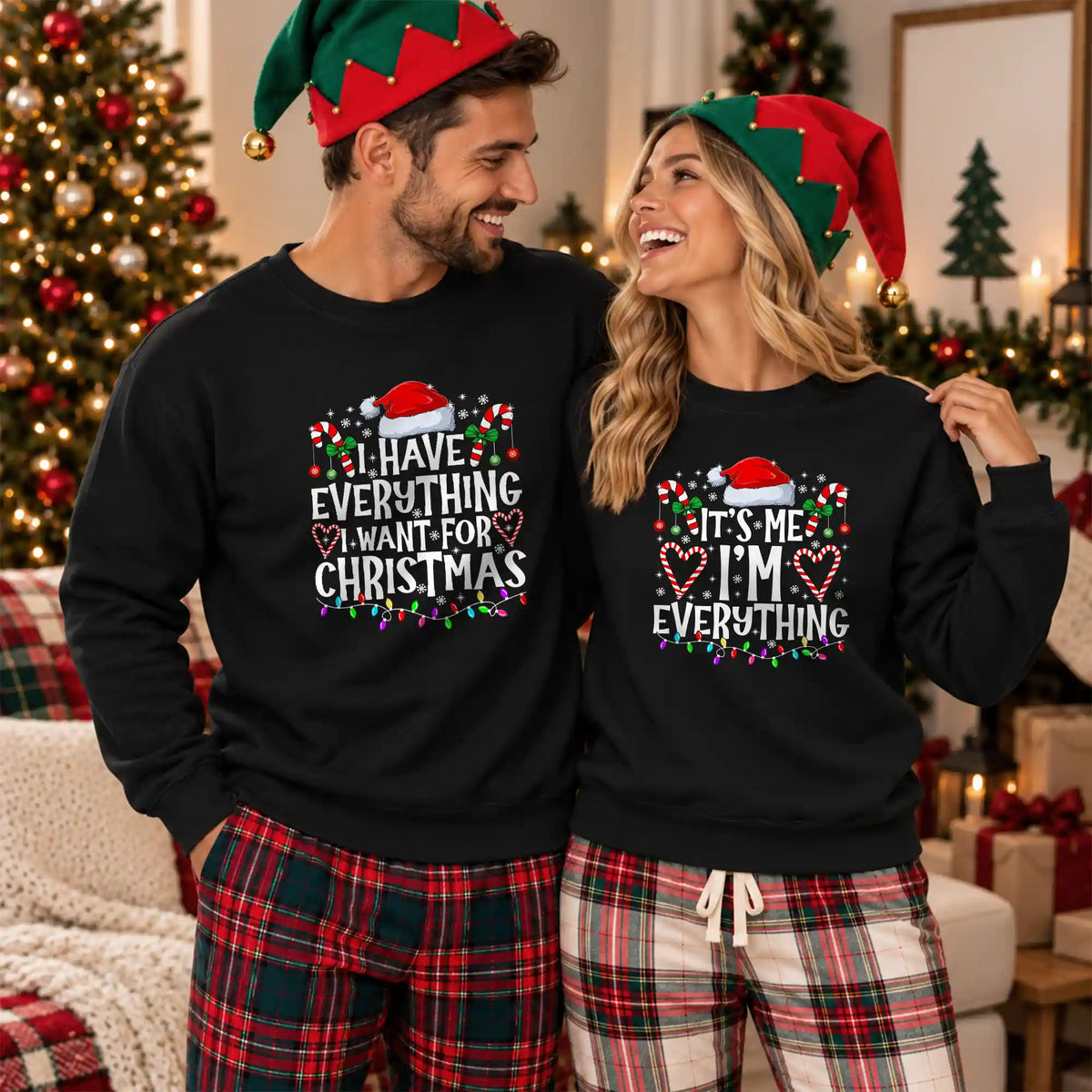 Funny Christmas Couple Shirts, It's Me I'm Everything Matching Holiday Shirts, Christmas Gift for Couples