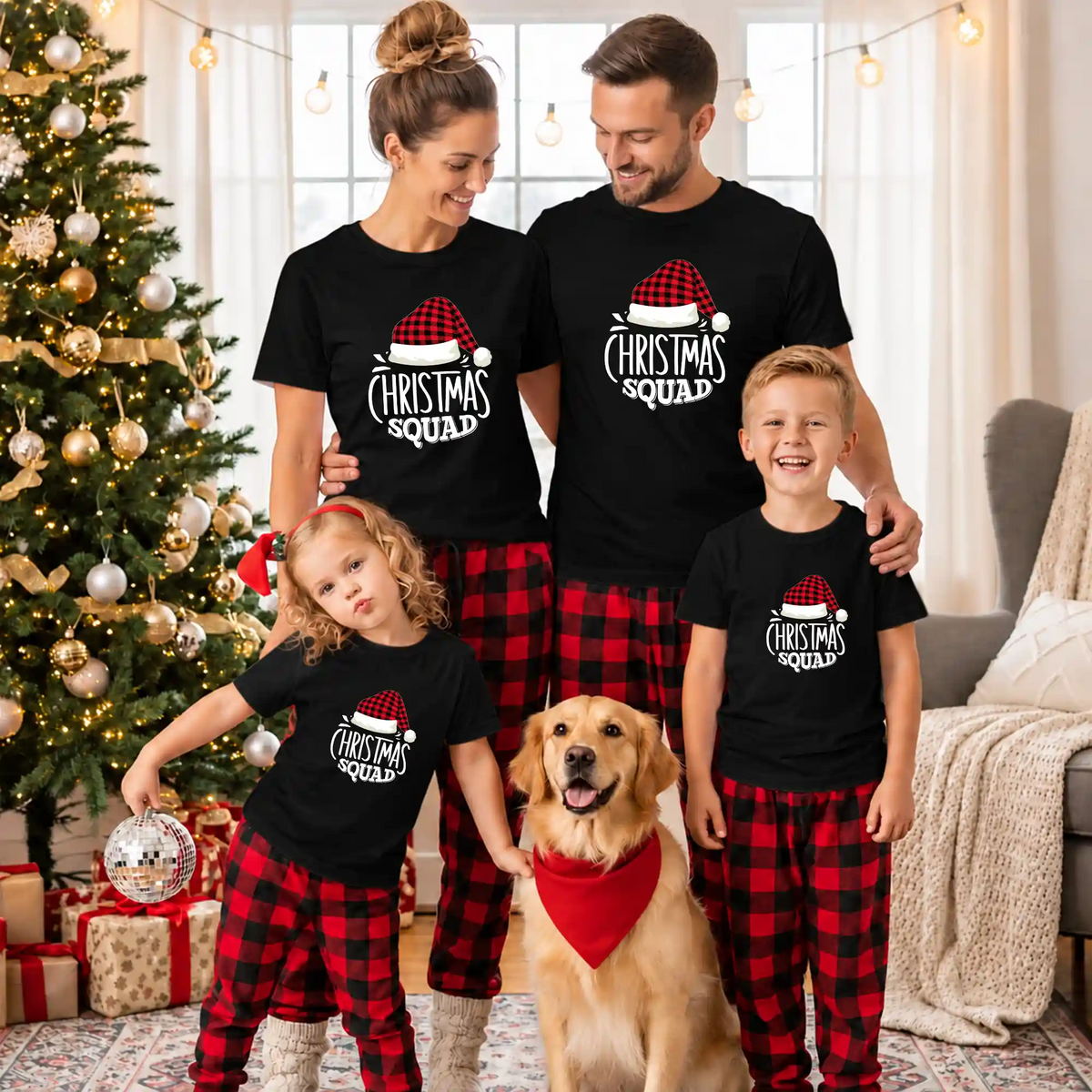 Christmas Squad Matching Family Shirts, Funny Christmas Graphic Tees, Holiday Gift for Family