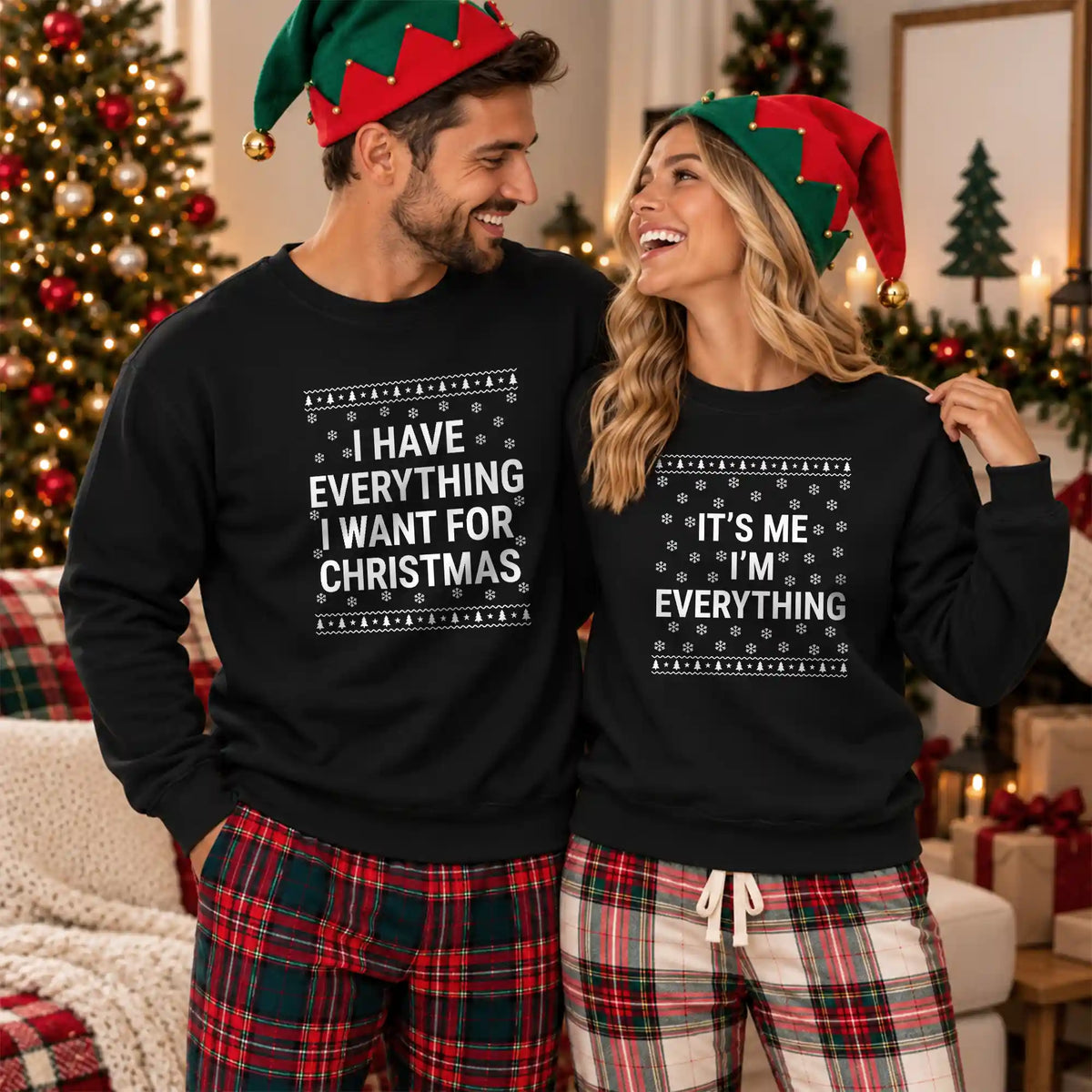Funny Christmas Couple Shirts, It's Me I'm Everything Matching Holiday Shirts, Christmas Gift for Couples