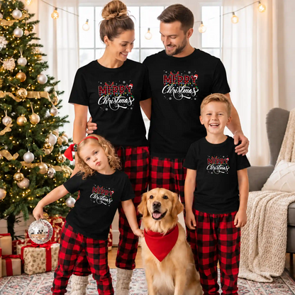 Matching Family Christmas Shirts, Merry Christmas Santa Hat Graphic Tees, Christmas Gift for Family
