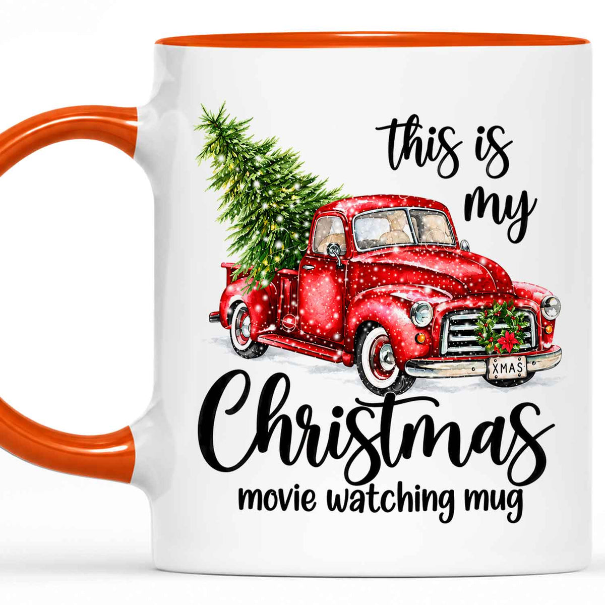 Christmas Movie Mug, Red Truck Christmas Tree Coffee Mug, Holiday Gift for Family