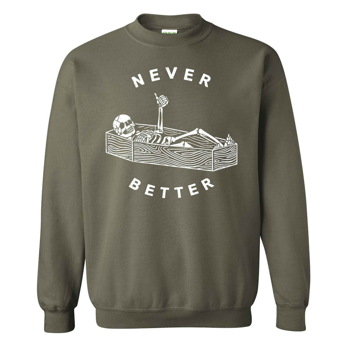 Funny Skeleton Coffee Halloween Sweatshirt, Never Better Graphic, Halloween Gift