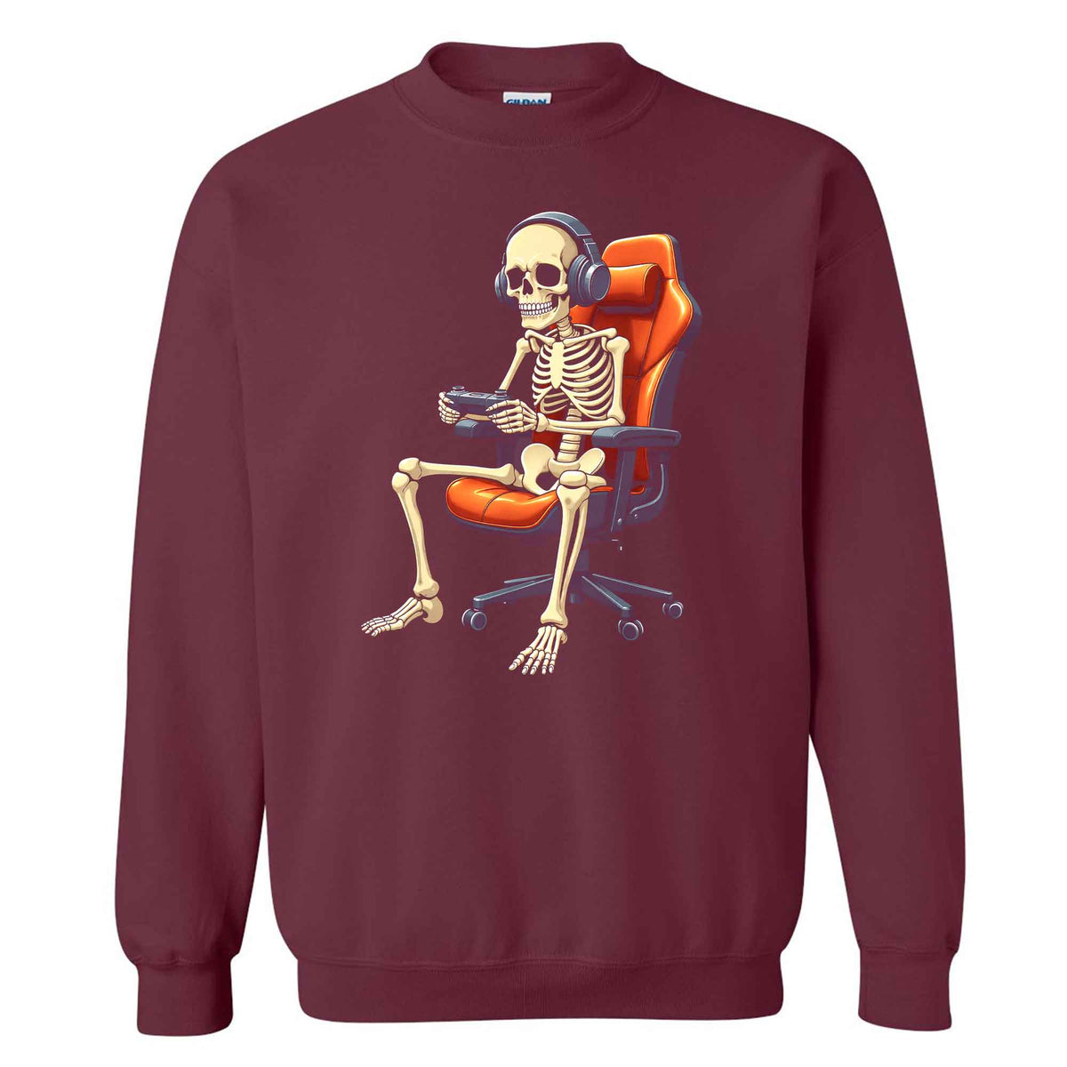 Skeleton Gamer Halloween Sweatshirt, Boys Pumpkin Gaming Shirt, Funny Halloween Gift