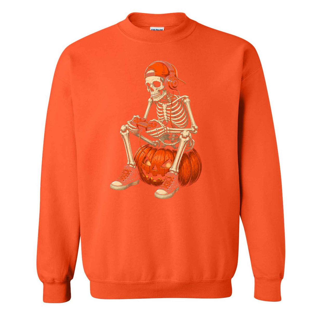 Skeleton Gamer Halloween Sweatshirt, Boys Pumpkin Gaming Shirt, Funny Halloween Gift
