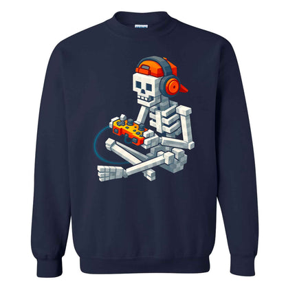 Skeleton Gamer Halloween Sweatshirt, Boys Pumpkin Gaming Shirt, Funny Halloween Gift