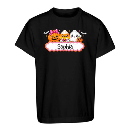 Personalized Halloween Sweatshirt, Custom Name Spooky Ghost Pumpkin, Halloween Gift for Boy & Girl