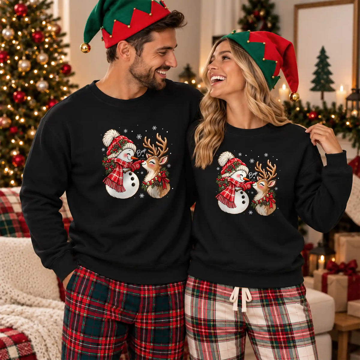 Santa Boop Reindeer Christmas Shirt, Funny Santa Claus Graphic Tee, Cute Holiday Christmas Gift