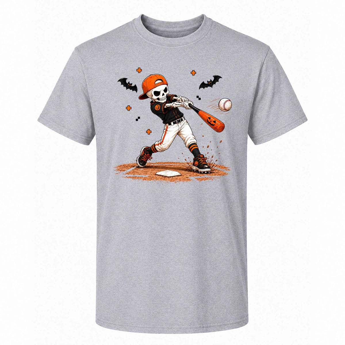 Baseball Skeleton Graphic Halloween Sweatshirt, Spooky Baseball Player Shirt, Funny Halloween Gift