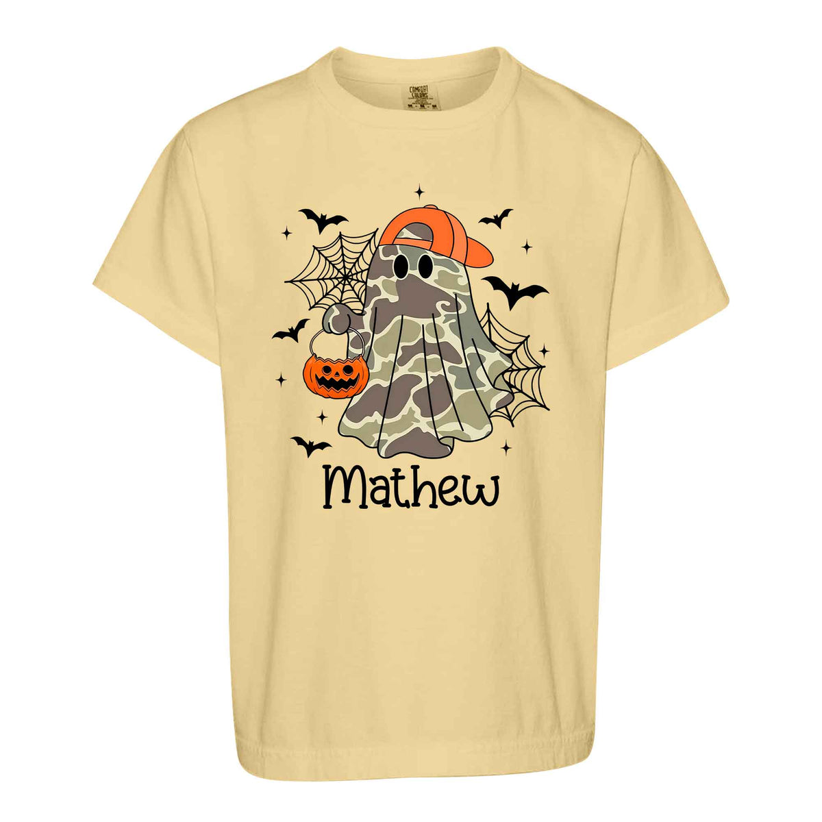 Personalized Halloween Sweatshirt, Custom Name Spooky Ghost Pumpkin, Halloween Gift for Boy & Girl