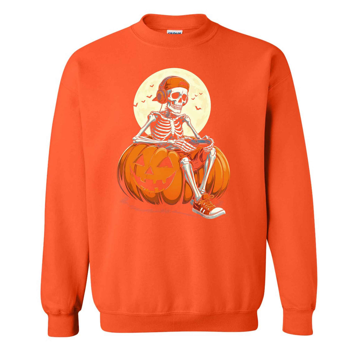 Skeleton Gamer Halloween Sweatshirt, Boys Pumpkin Gaming Shirt, Funny Halloween Gift
