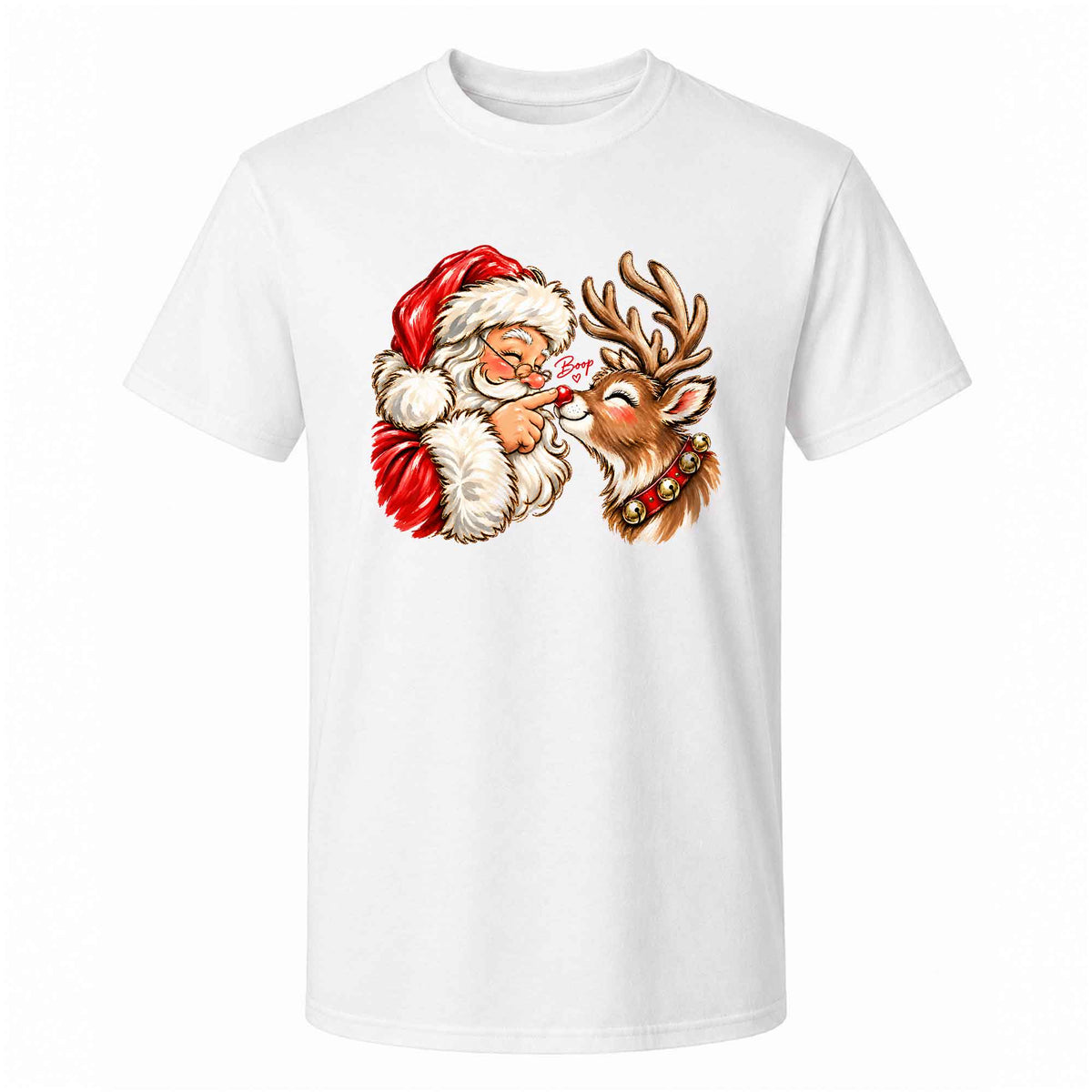 Funny Christmas Shirt  - Reindeer Santa Claus Boop T-shirt Sweatshirt - Trendy Christmas Gift for Friends, Self Gift