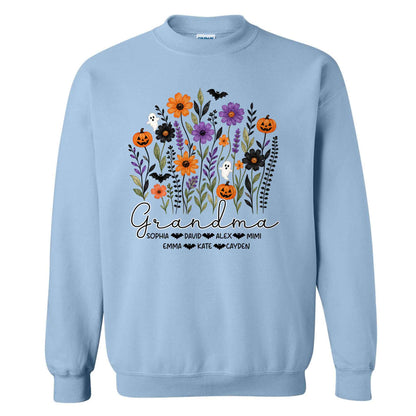 Personalized Halloween Grandma Shirt - Custom Name T-Shirt Sweatshirt - Gift for Family, Spooky Season Gift