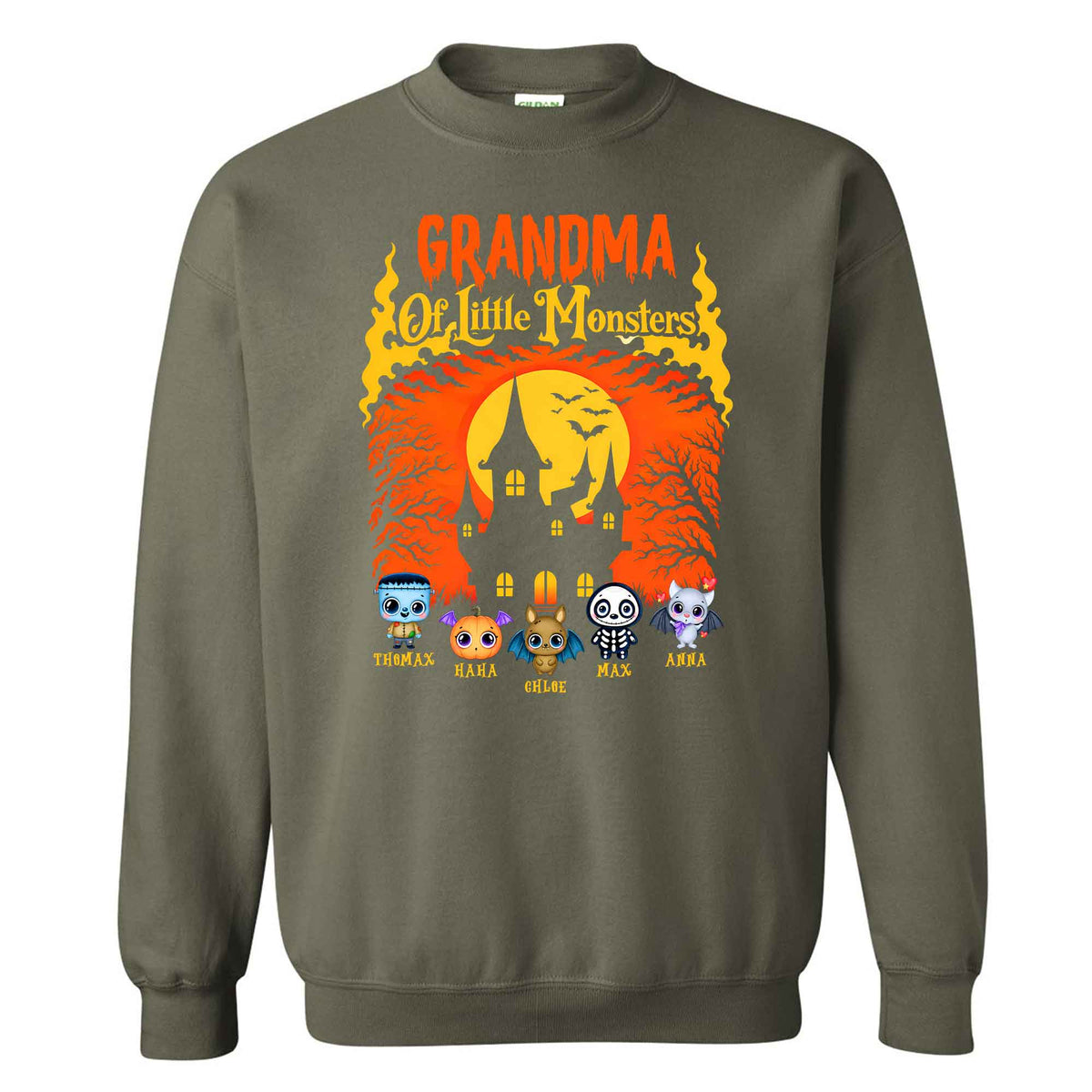 Personalized Grandma Monster Halloween Sweatshirt, Custom Characters & Names Halloween Family Gift