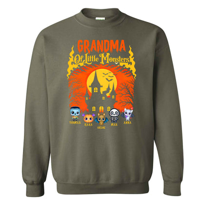 Personalized Grandma Monster Halloween Sweatshirt, Custom Characters & Names Halloween Family Gift