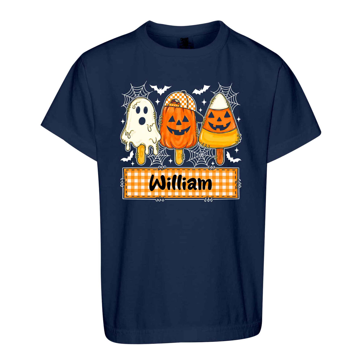 Personalized Halloween Sweatshirt, Custom Name Spooky Ghost Pumpkin, Halloween Gift for Boy & Girl