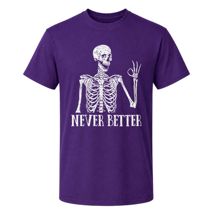 Funny Skeleton Coffee Halloween Sweatshirt, Never Better Graphic, Halloween Gift