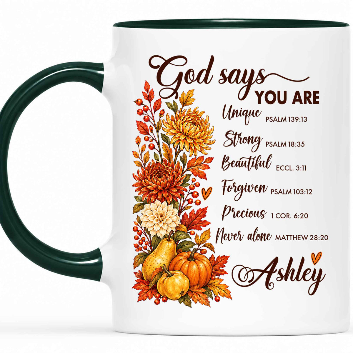 Personalized Thanksgiving Mug - God Says You Are Christian Coffee Cup - Fall Faith Gift for Friends, Self Gift