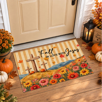 Christian Fall Thanksgiving Doormat, Religious Autumn Home Decor, Faith Inspired Welcome Mat