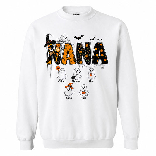 Personalized Grandma Halloween Sweatshirt, Custom Spooky Grandma Halloween Grandma Gift, Spooky Family Gift