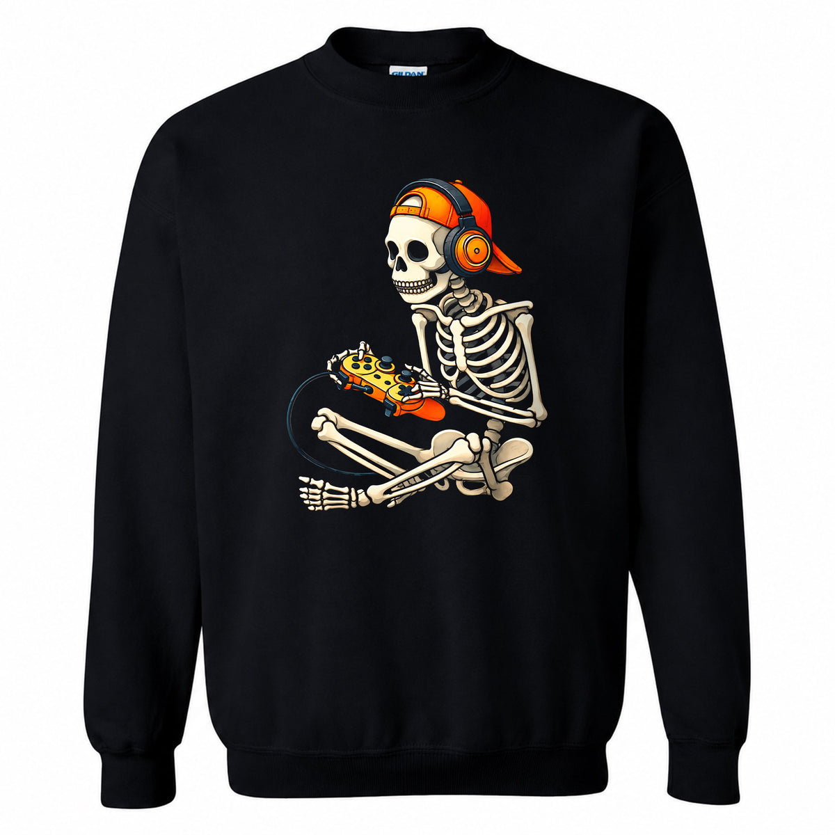 Skeleton Gamer Halloween Sweatshirt, Boys Pumpkin Gaming Shirt, Funny Halloween Gift