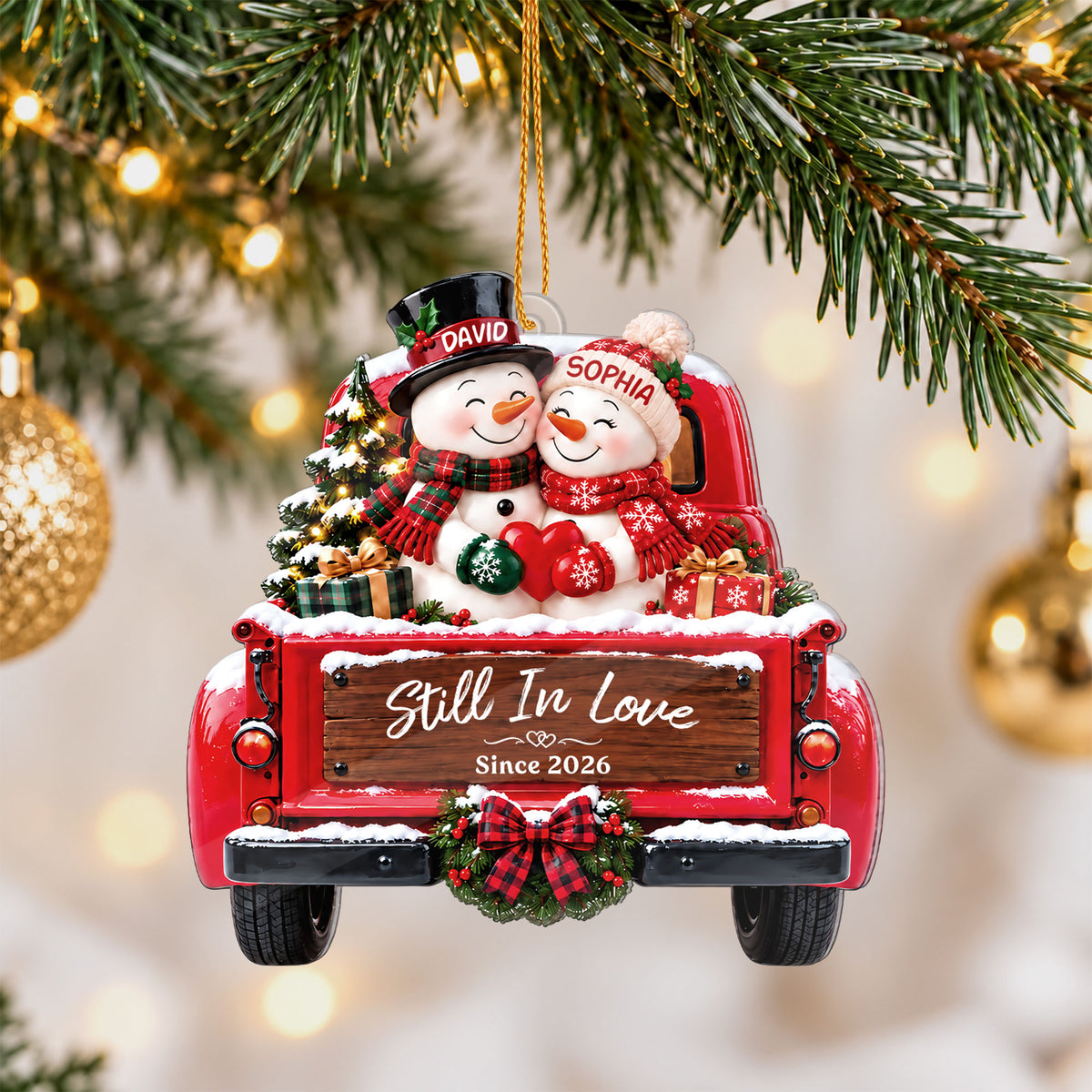 Personalized Snowman Couple Christmas Ornament, Still In Love Keepsake, Christmas Gift for Couples