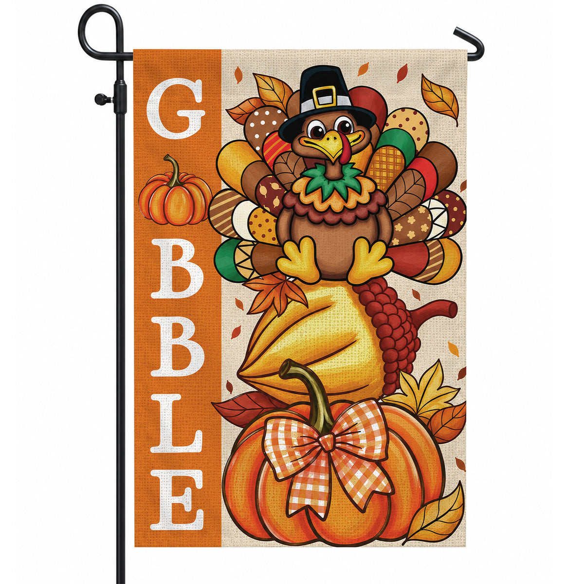 Thanksgiving Garden Flag Turkey GOBBLE WOBBLE Chestnuts Pumpkin Family Home Decor Gift For Family