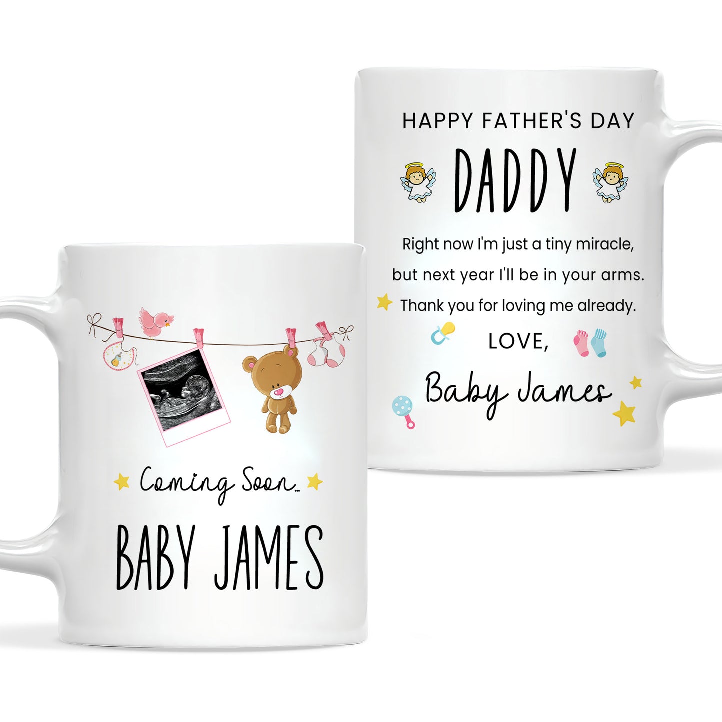 Happy Father’s Day Daddy Mug – Personalized Coffee Cup Gift