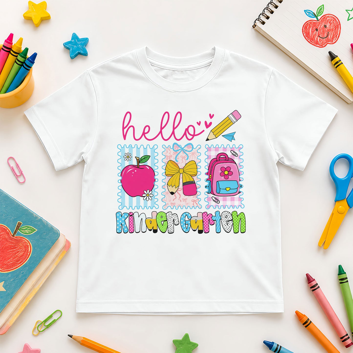 Personalized Hello School Shirt for Kids – Custom Name & Grade Back to School Tee for Pre-K to 8th Grade Students