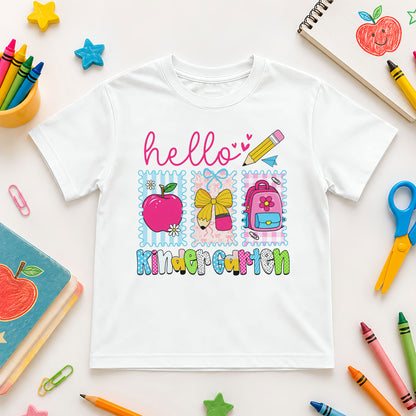 Personalized Hello School Shirt for Kids – Custom Name & Grade Back to School Tee for Pre-K to 8th Grade Students